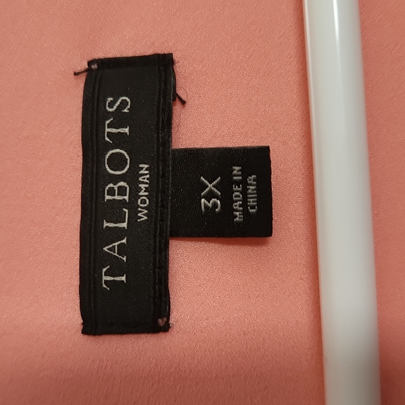 Talbots 3XL, Blouse in Peach/Salmon, 100% Polyester - Picture 2 of 9